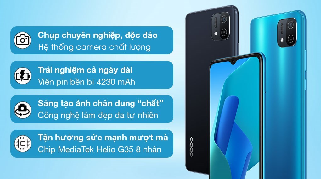 Điện thoại OPPO A16K (Xanh Dương, Đen, Đen Nhãn)