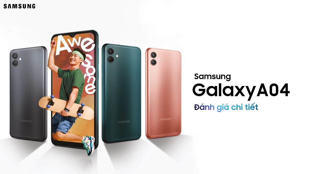 Điện thoại Samsung Galaxy A04  4GB/64GB ( Nâu, Xanh, Đen)