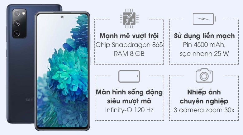 Điện thoại Samsung Galaxy S20 FE 8GB/256GB (Xanh Lá, Xanh Dương)