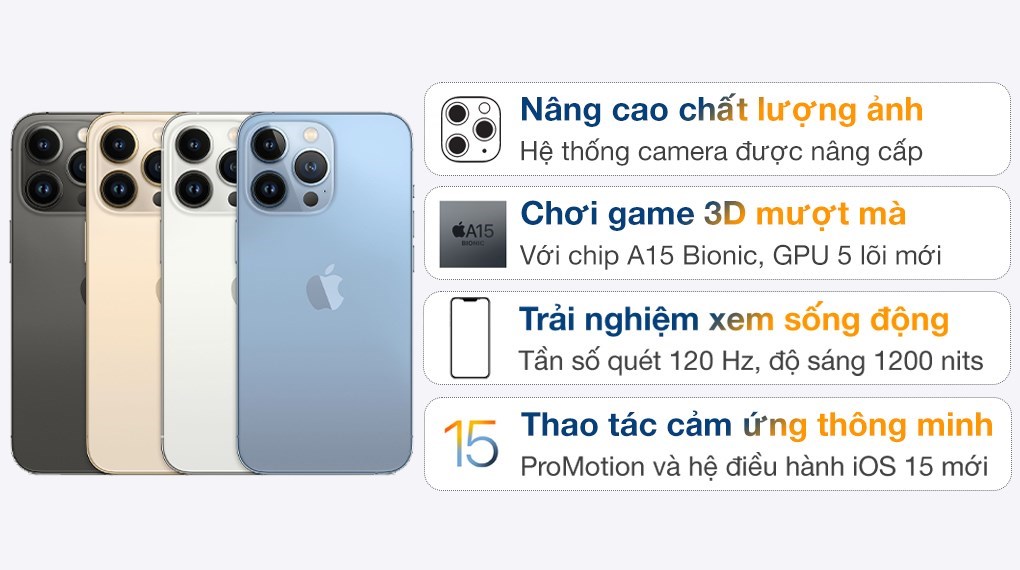 Điện thoại iPhone 13 Pro Max 1TB (Vàng Đồng)