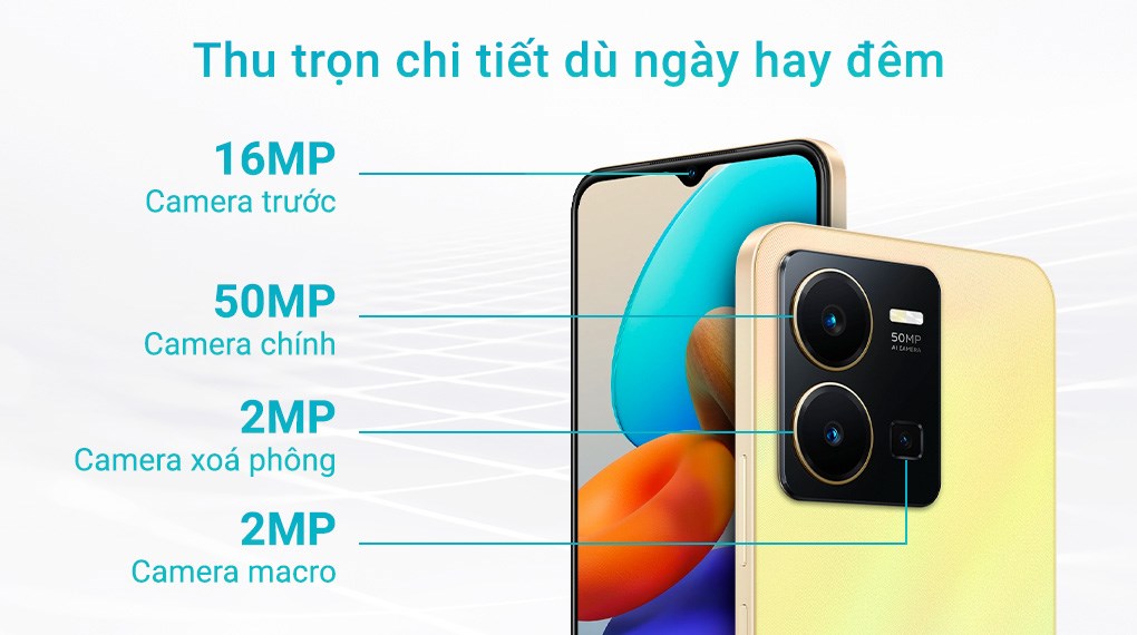 Điện thoại Vivo Y35  8/128  (Đen/ Vàng)
