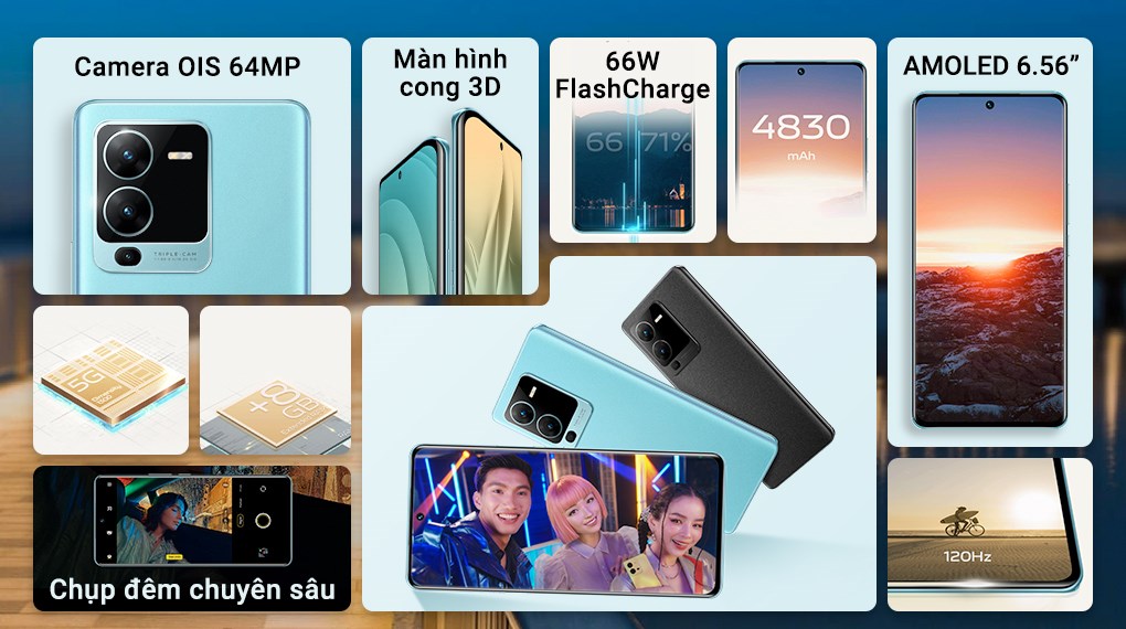 Điện Thoại Vivo V25 Pro 5G 8/128GB ( Xanh Dương , Đen )
