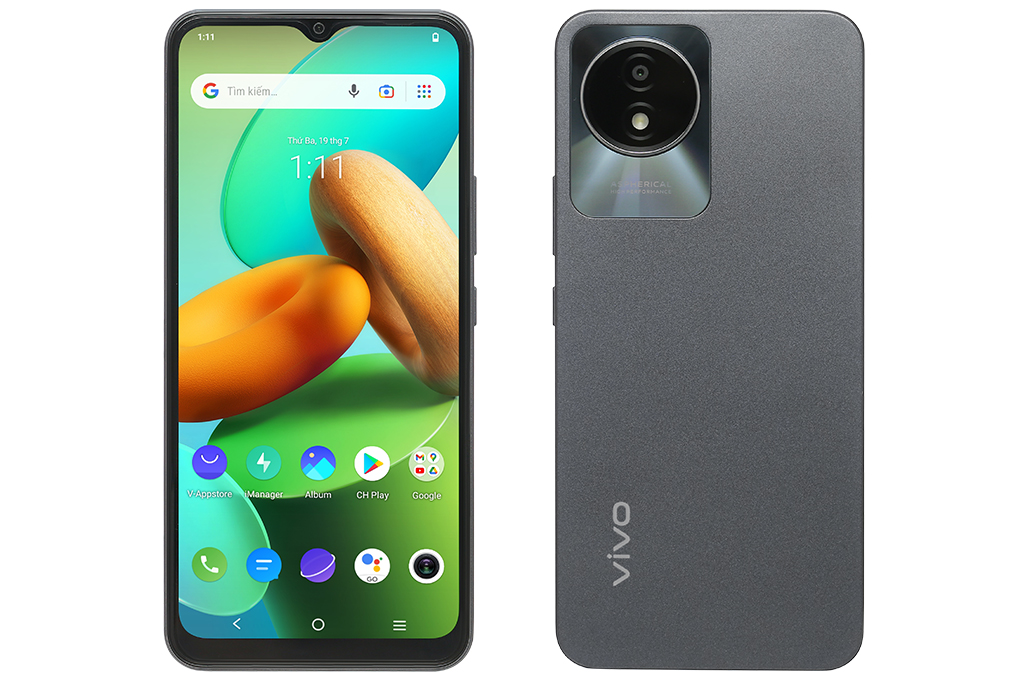 Điện thoại Vivo Y02 (Xanh Tím, Đen)
