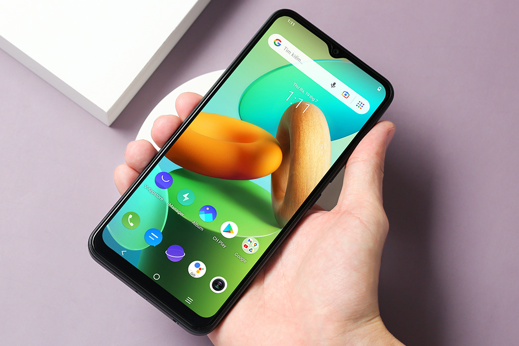 Điện thoại Vivo Y02 (Xanh Tím, Đen)