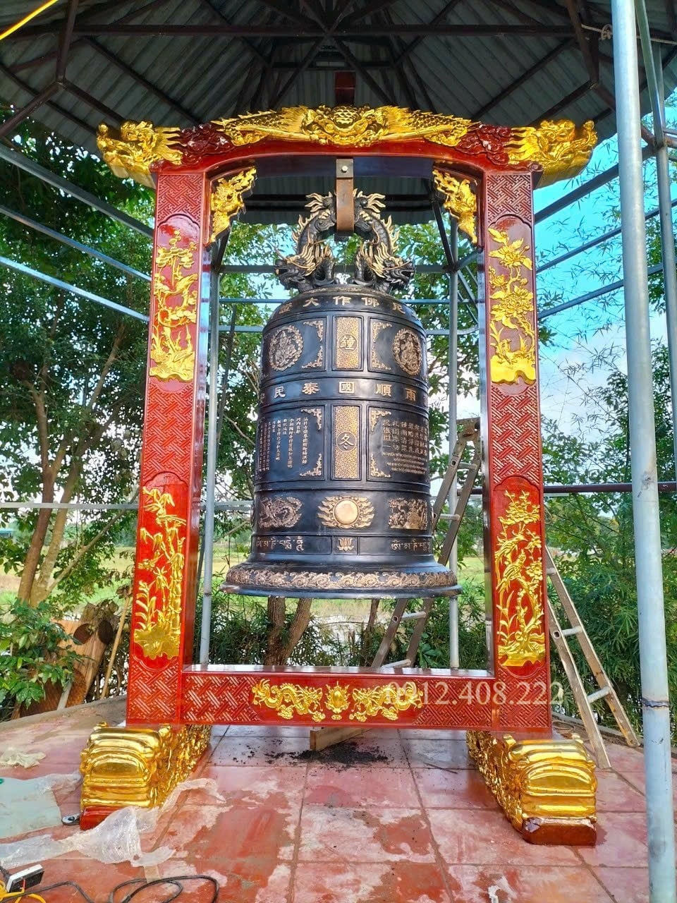 ĐÚC CHUÔNG ĐỒNG 600KG CHO CHÙA TẠI CẦN THƠ