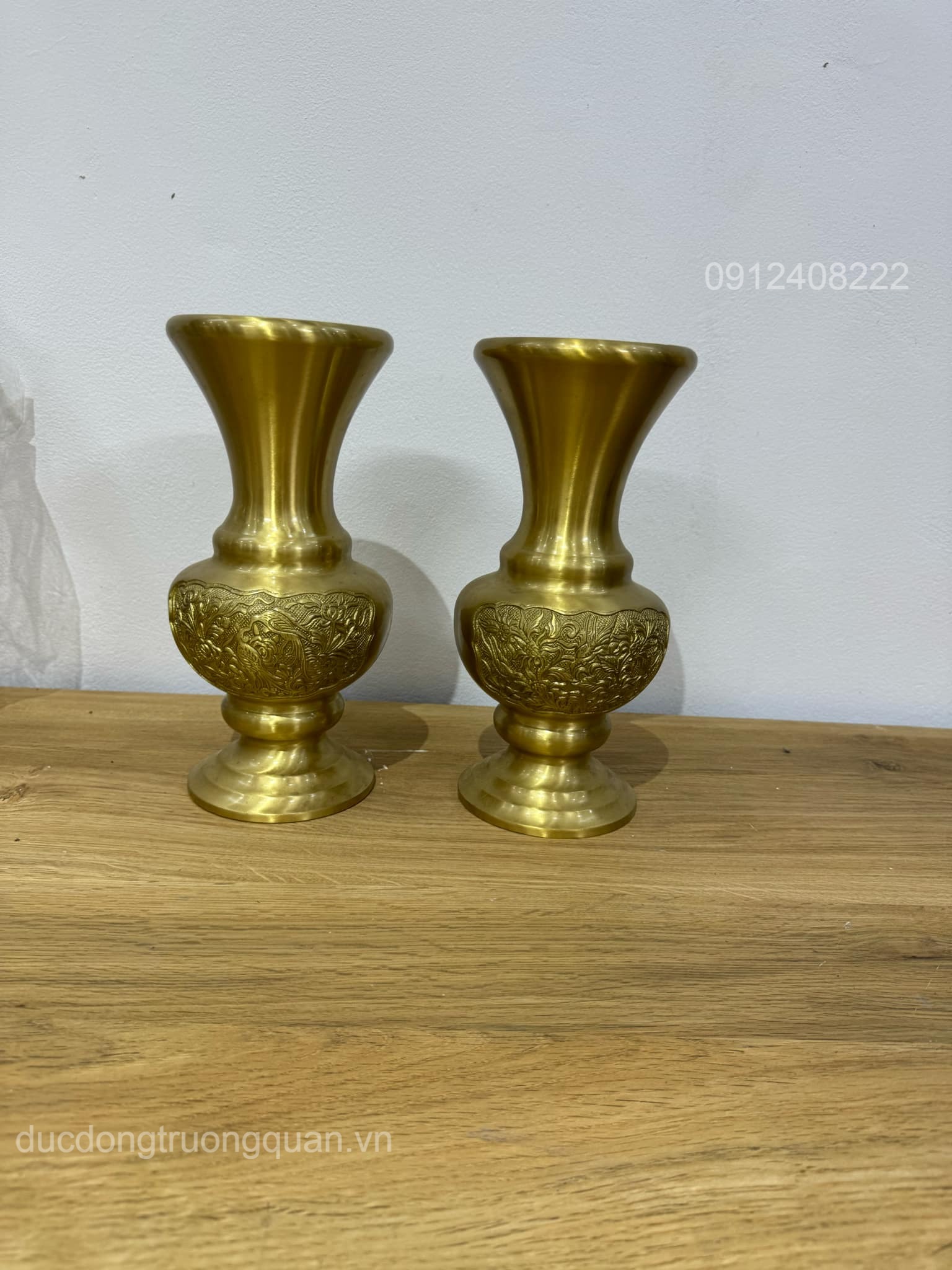 LỌ HOA BẰNG ĐỒNG VÀNG CAO CẤP CAO 30CM