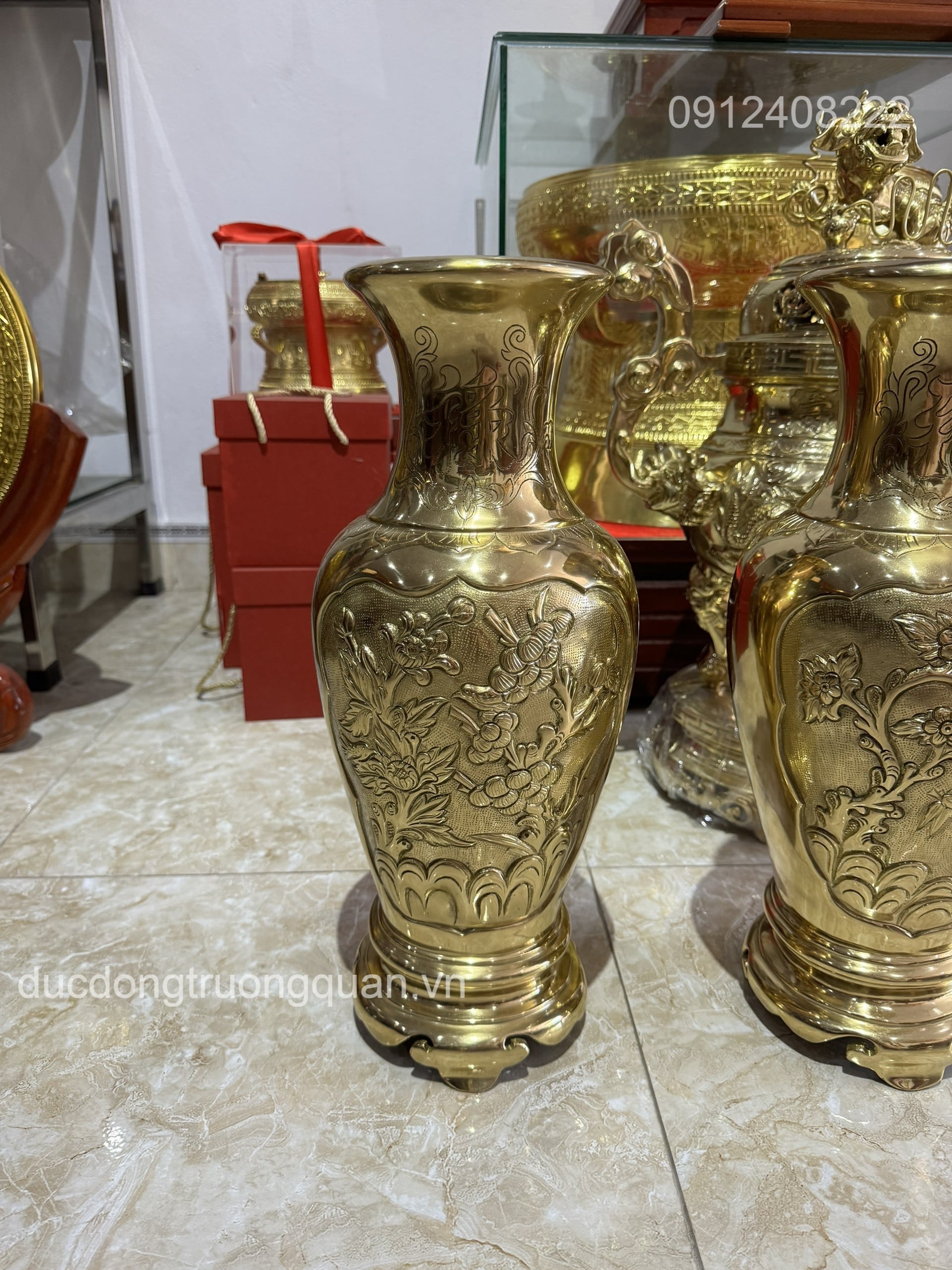 LỤC BÌNH TỨ QUÝ BẰNG ĐỒNG VÀNG CATUT