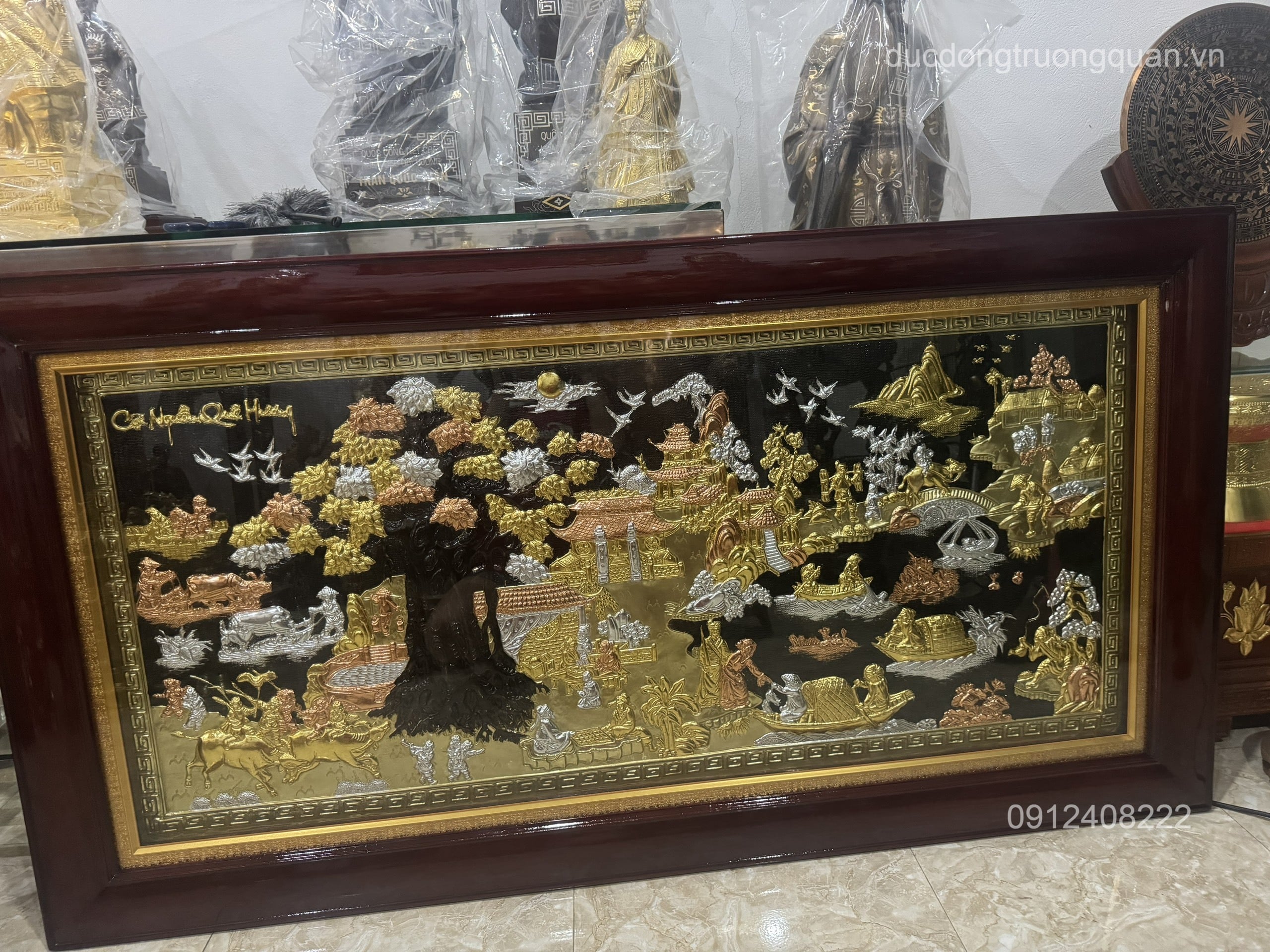 TRANH ĐỒNG CỘI NGUỒN QUÊ HƯƠNG KÍCH THƯỚC 90CMX1M7