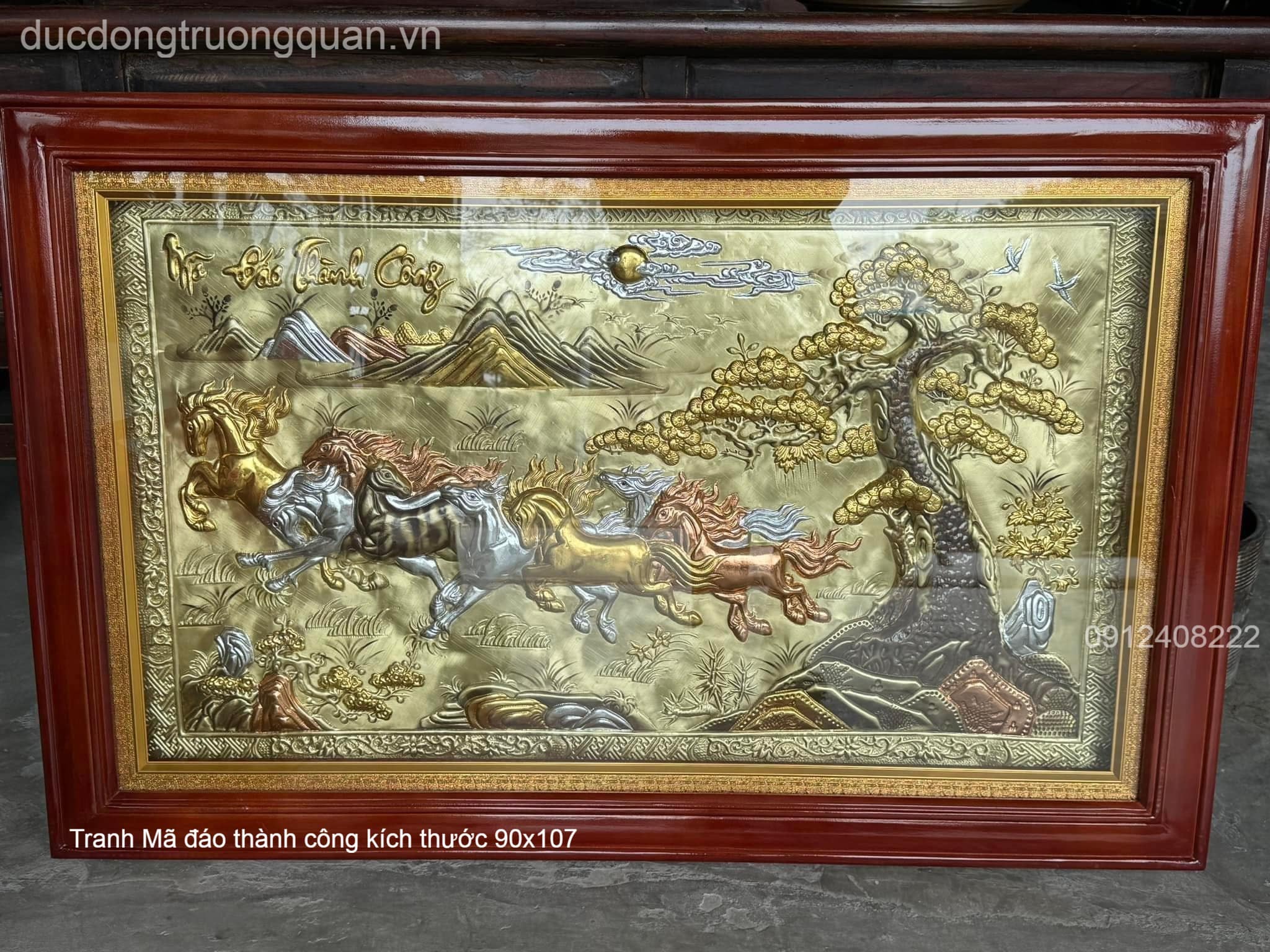 TRANH MÃ ĐÁO THÀNH CÔNG BẰNG ĐỒNG KÍCH THƯỚC 90X107
