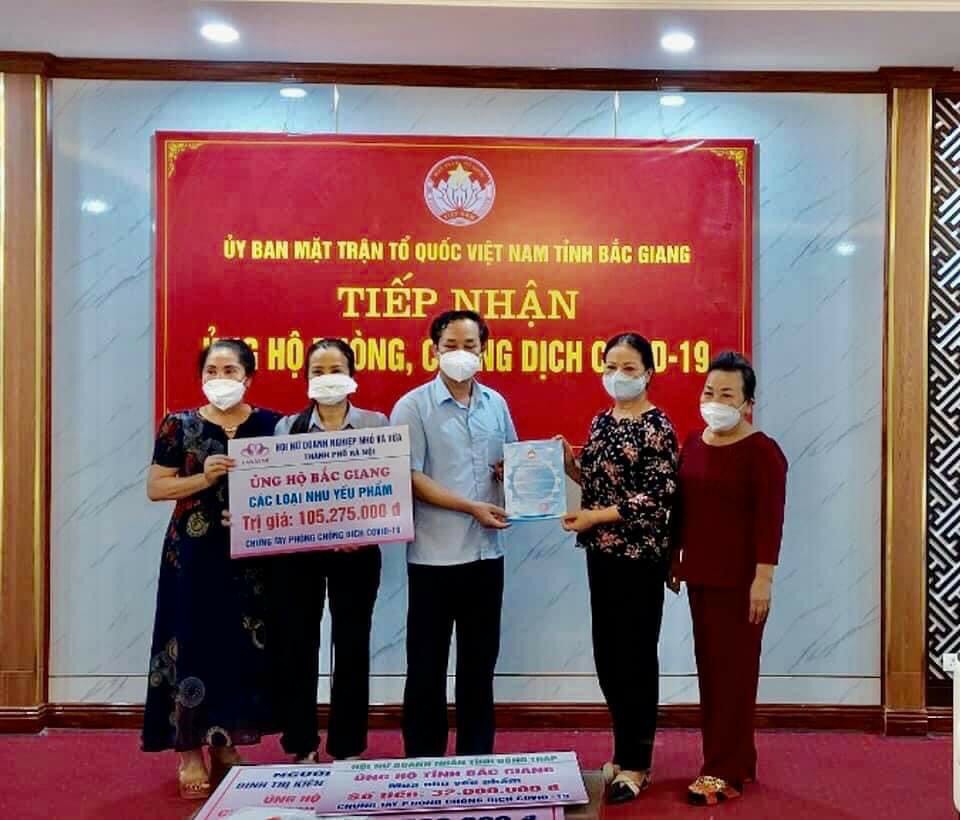 HỘI NỮ DOANH NGHIỆP NHỎ VÀ VỪA HÀ NỘI Chung tay cùng tỉnh Bắc Giang đảy lùi dịch Covid-19