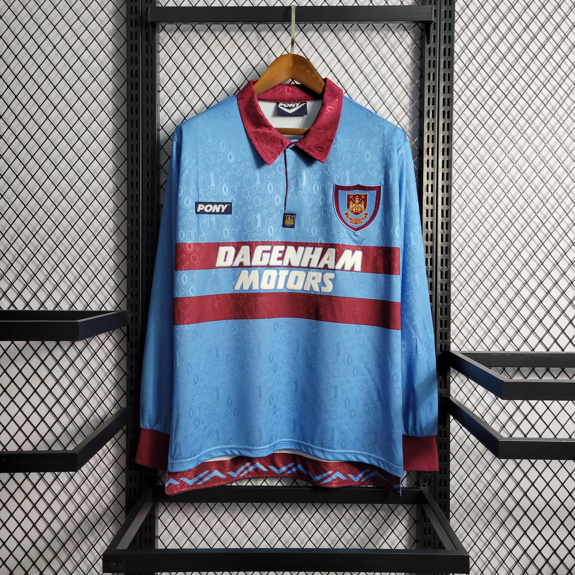 Retro West Ham 1995/1997 Tay Dài ( Sân Khách )