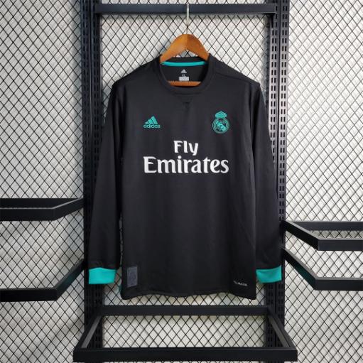 Retro Real Madrid 2017/2018 Tay Dài ( Sân Khách Đen )