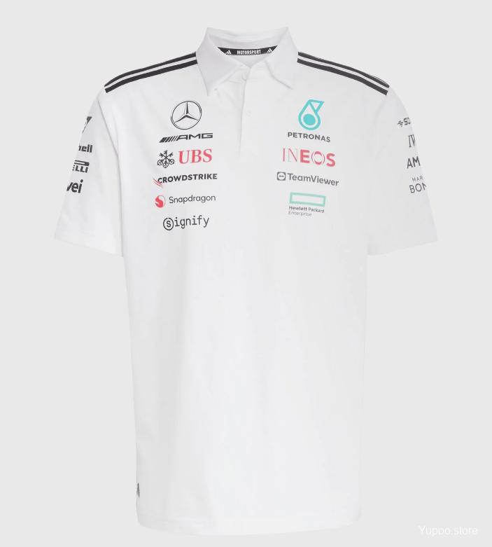Áo Polo F1 Mercedes 2025 ( Trắng )