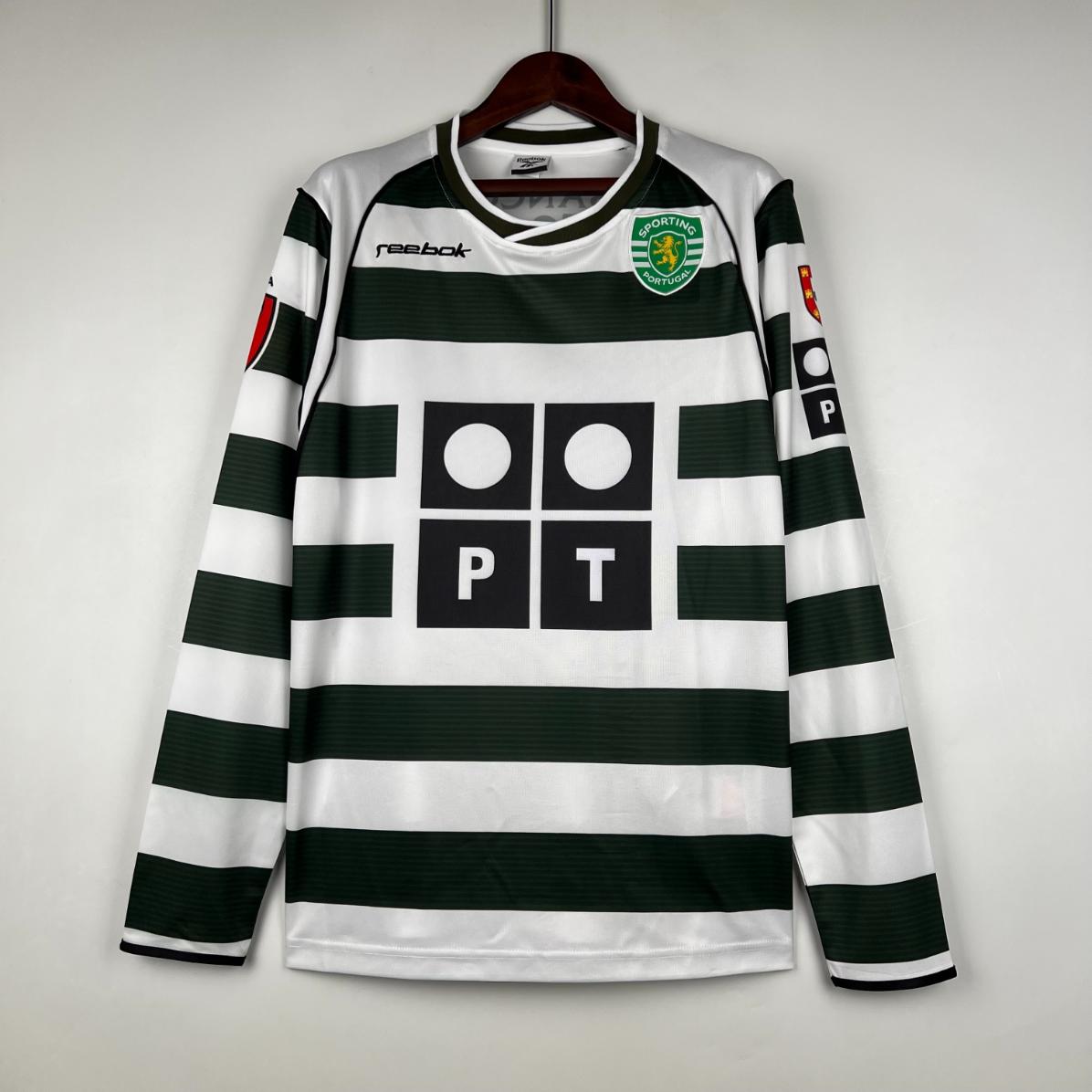 Retro Sporting Lisbon 2001/2002 Tay Dài ( Sân Nhà )