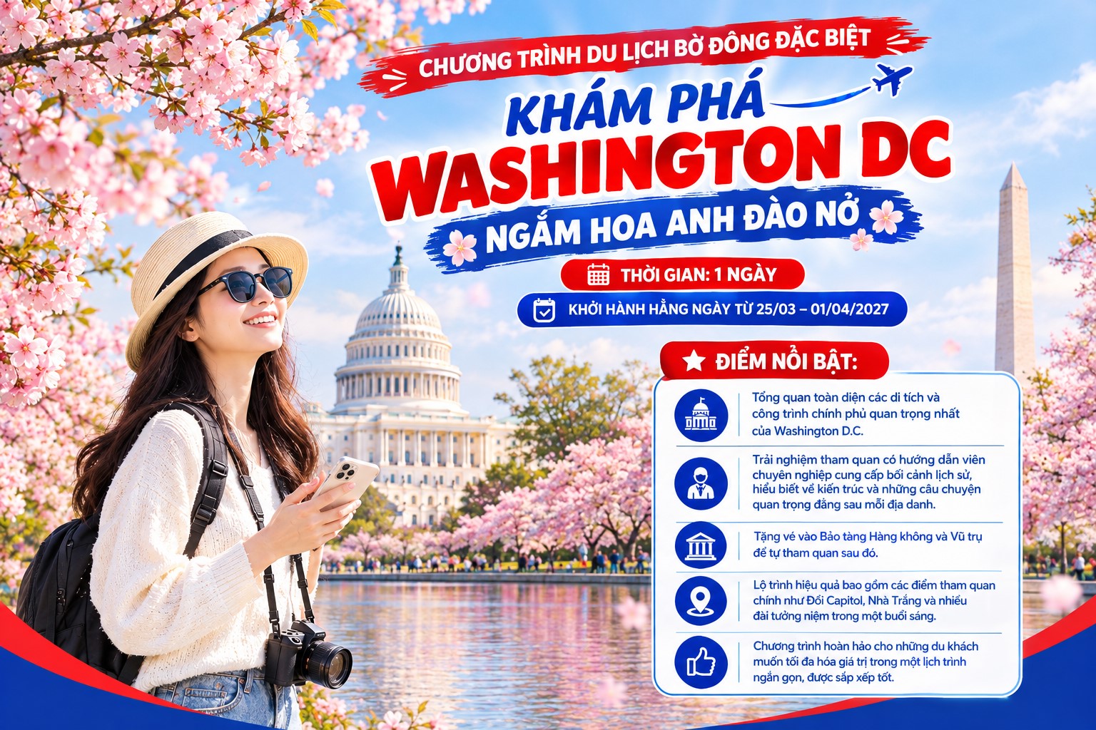 DDC1 - EN: KHÁM PHÁ WASHINGTON NGẮM HOA ANH ĐÀO
