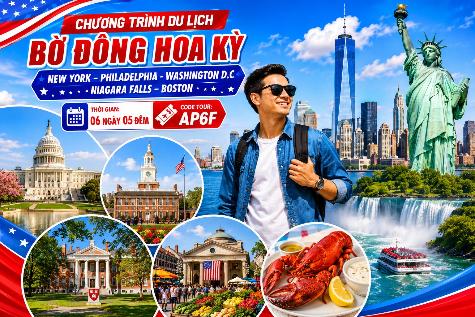 AP6F CHƯƠNG TRÌNH DU LỊCH BỜ ĐÔNG HOA KỲ  NEW YORK – PHILADELPHIA WASHINGTON DC