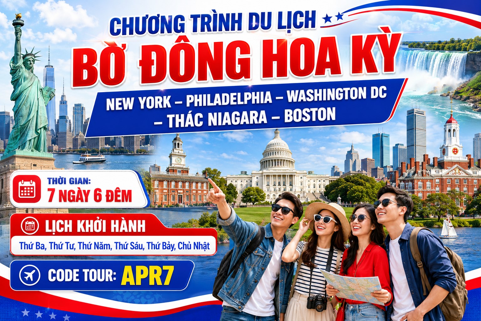APR7 - NEW YORK - PHILADELPHIA - WASHINGTON - NIAGARA - BOSTON (KM)