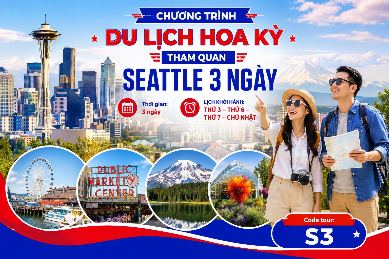 S3 - CHƯƠNG TRÌNH DU LỊCH HOA KỲ  THAM QUAN SEATTLE 3 NGÀY