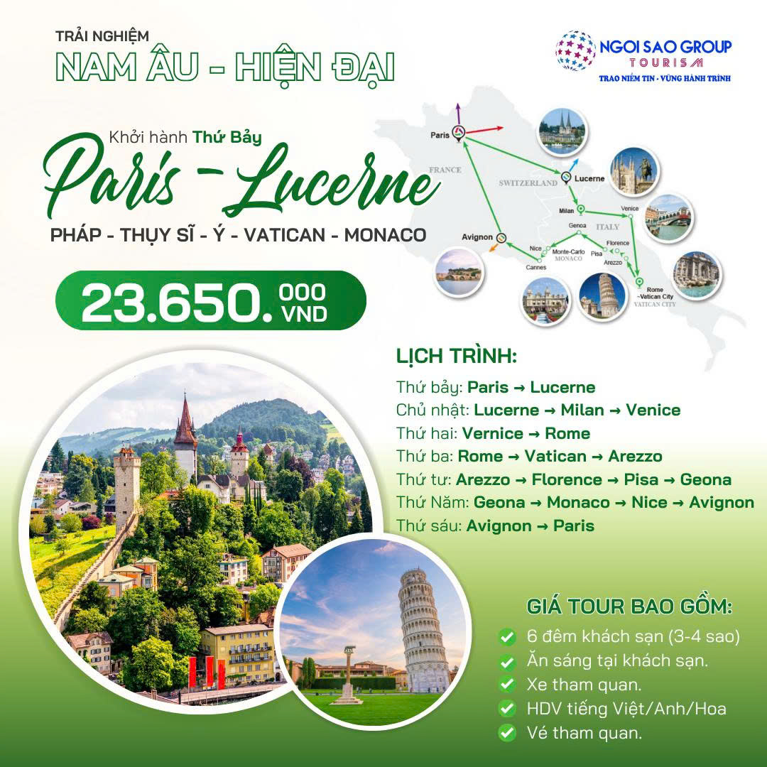 NAM ÂU HIỆN ĐẠI: PHÁP - THỤY SĨ - Ý - VATICAN - MONACO
