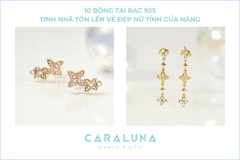 10 Bông tai bạc 925 tinh nhã tôn lên vẻ đẹp nữ tính của nàng