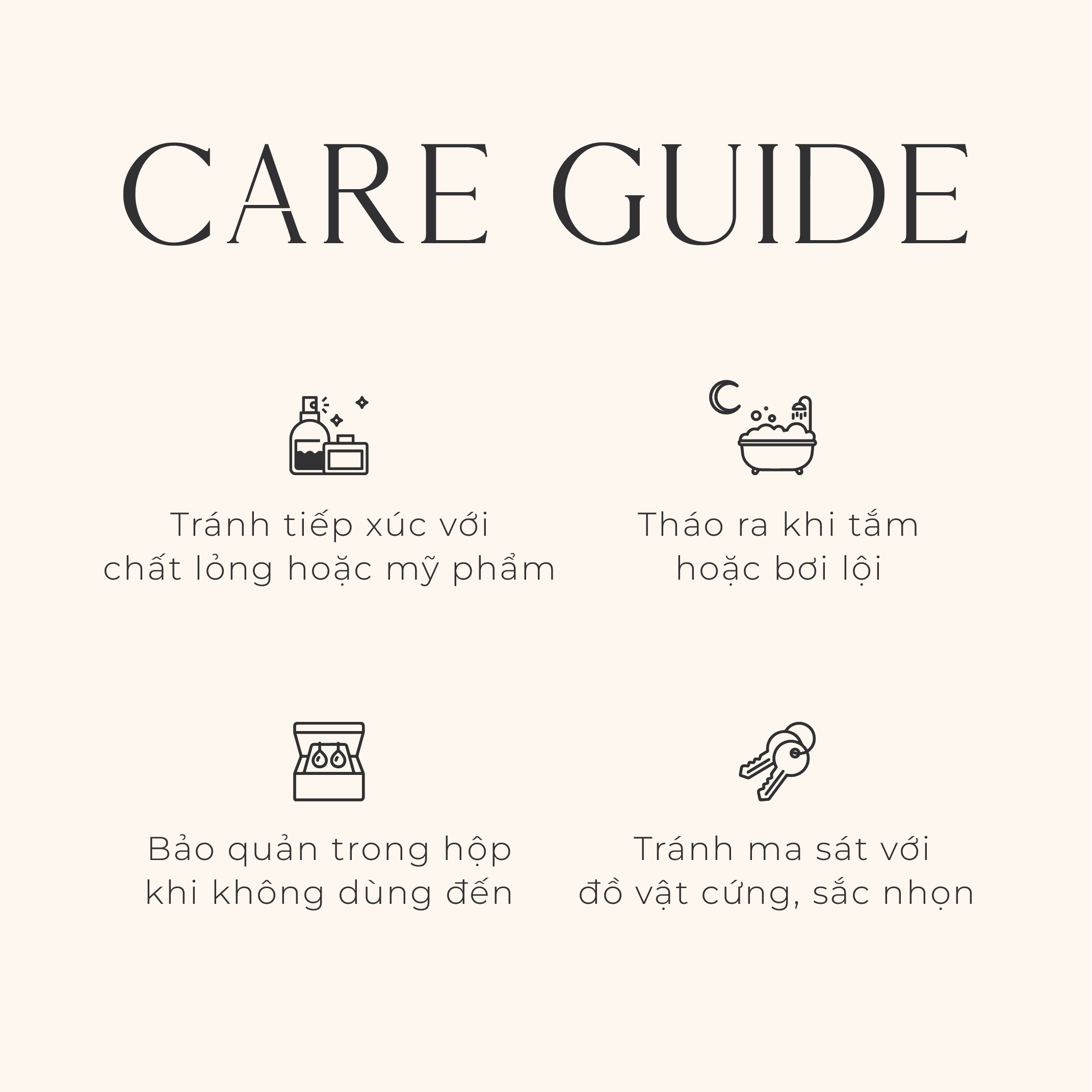 Care Guide - Hướng dẫn bảo quản trang sức đúng cách