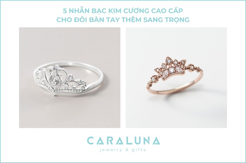 5 Nhẫn bạc kim cương cao cấp cho đôi bàn tay thêm sang trọng