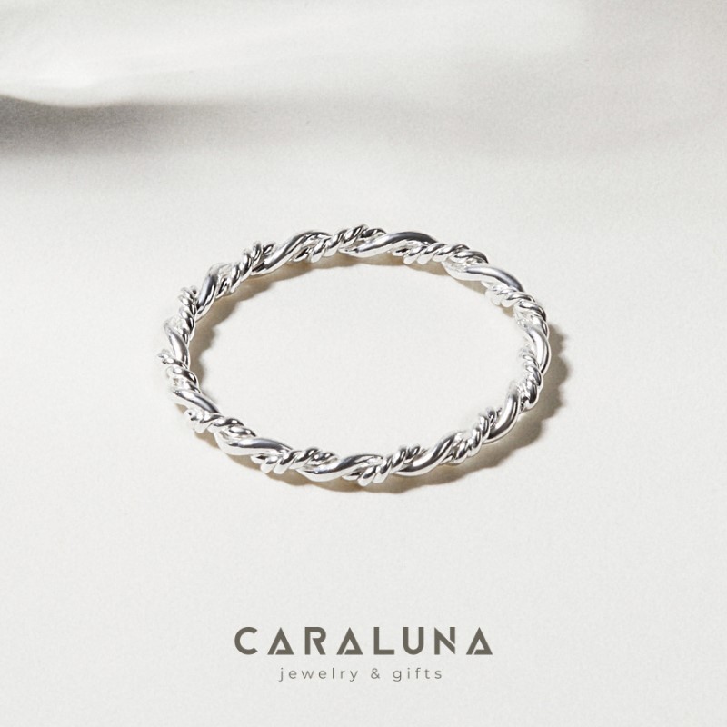 Nhẫn Bạc 925 Xoắn Mảnh Dainty Braided Ring