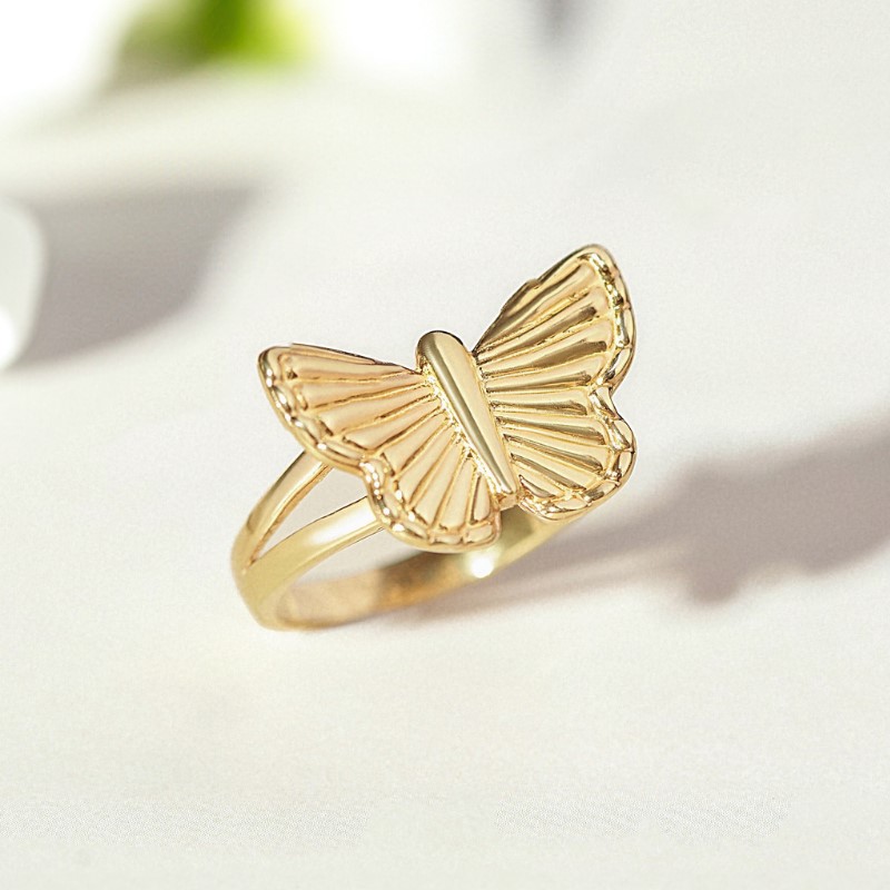 Nhẫn Bạc 925 Bướm Bản Lớn Dainty Butterfly