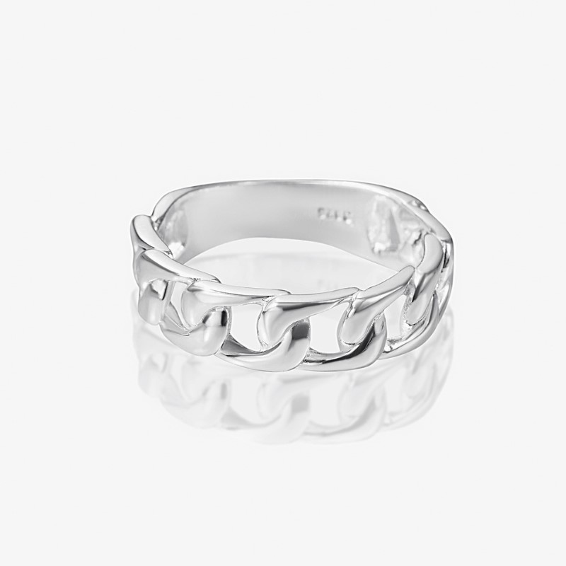 Nhẫn Bạc 925 Dạng Dây Xích Cuban Ring