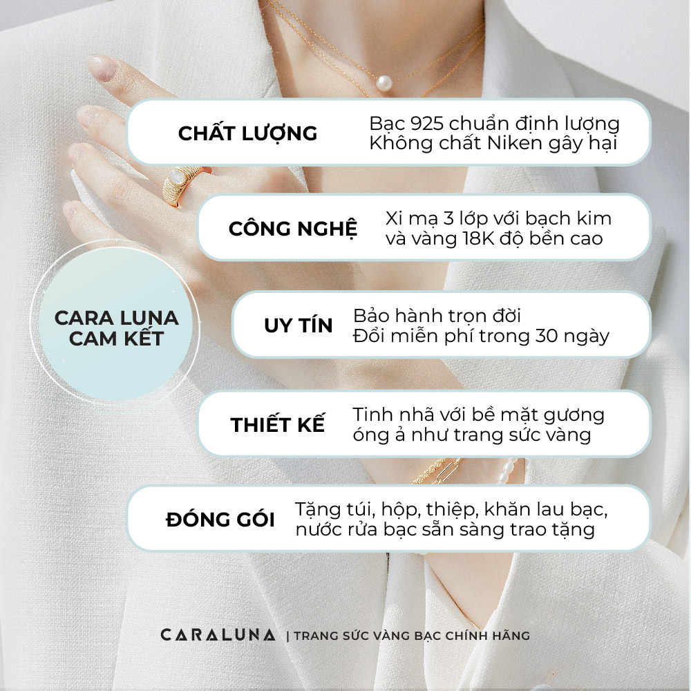 Quà Tặng 8/3 Dây Chuyền Bạc 925 Hình Trái Tim Nhỏ Đính Đá Đen CARA LUNA - Tiny Heart - VCN12