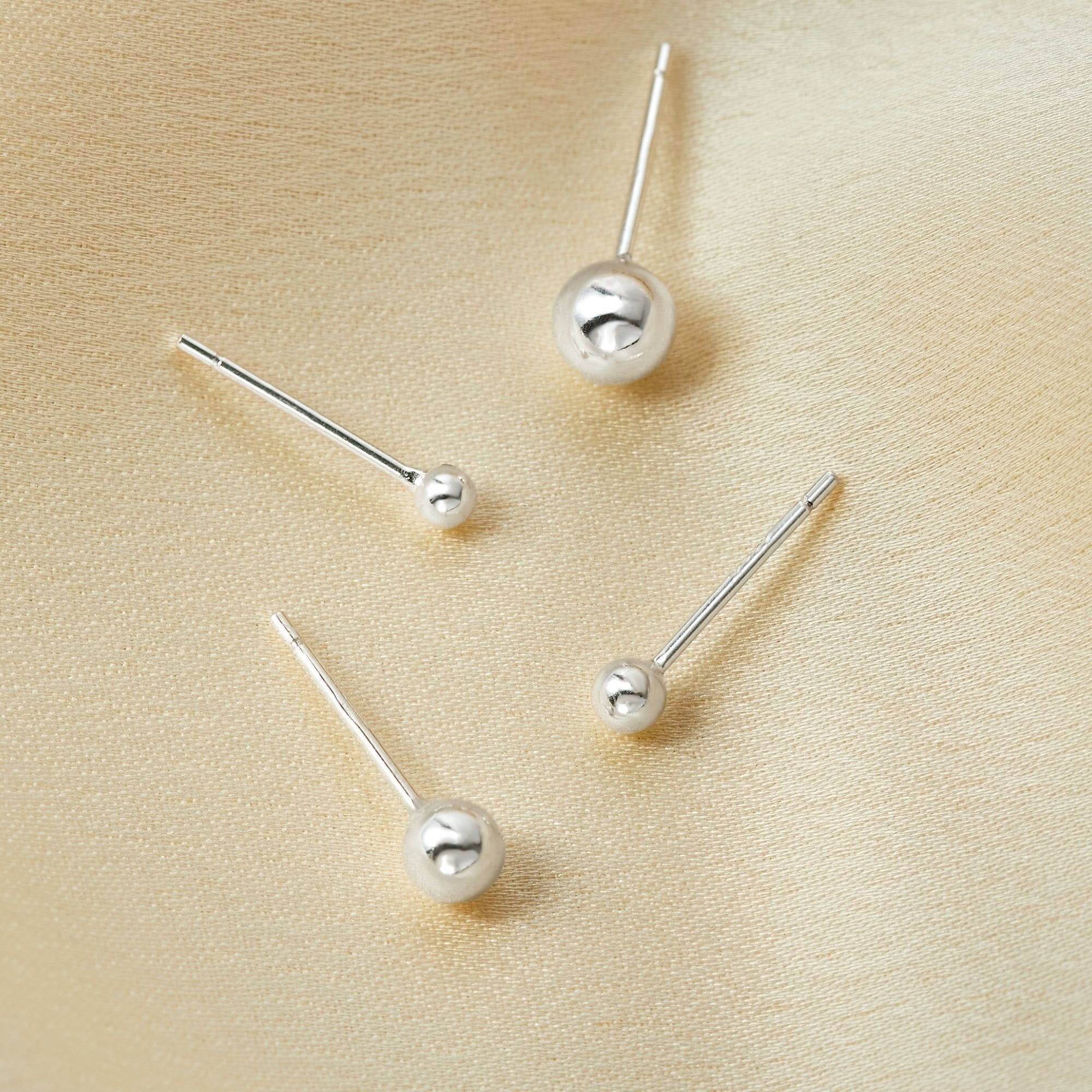 (1 Cái) Khuyên Tai Bạc 925 Nụ Bi Tròn Size 2.5-3-4-5 Ly - Ball Stud