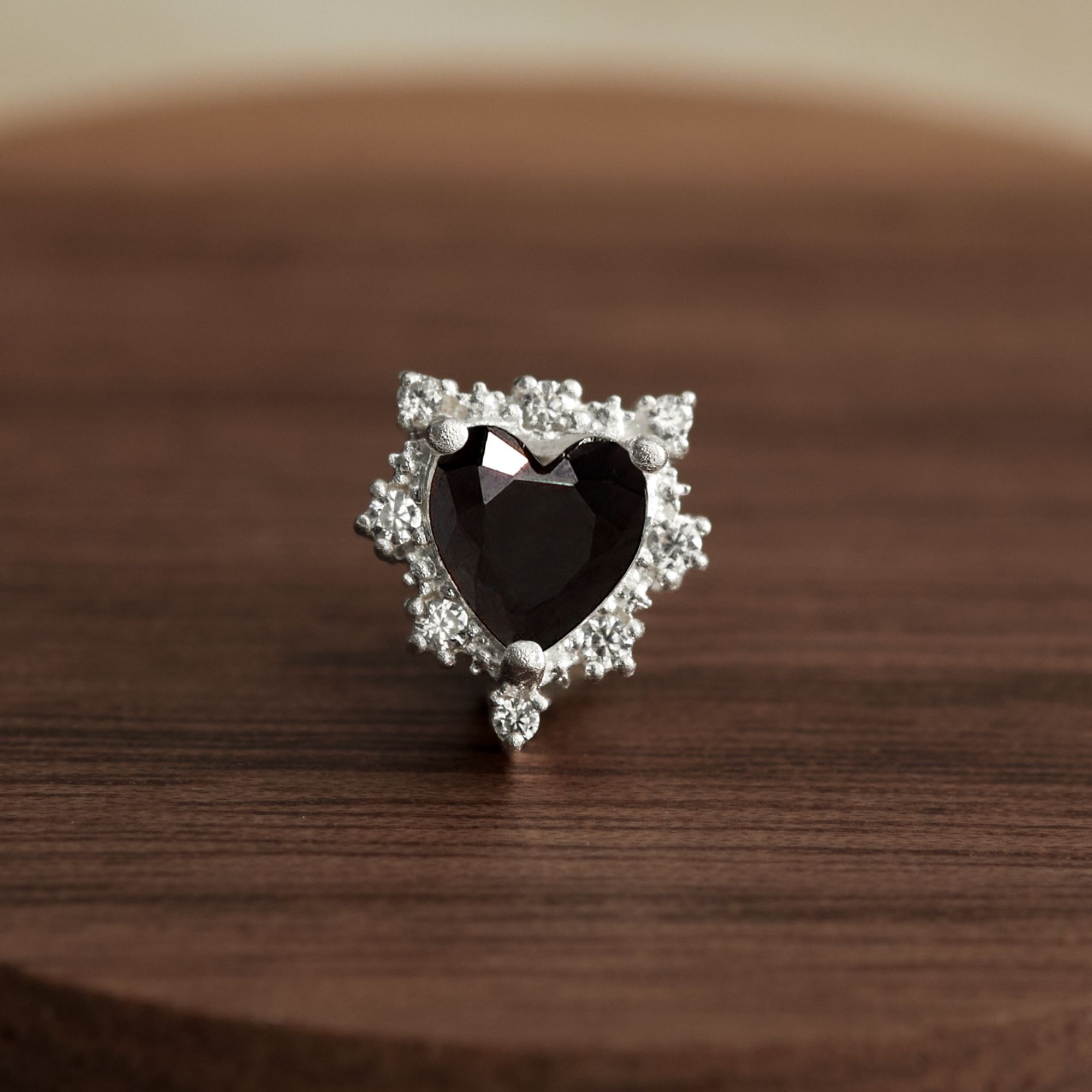 Charm Kính Bạc 925 Tim Đính Đá - Pure Heart - VKC19