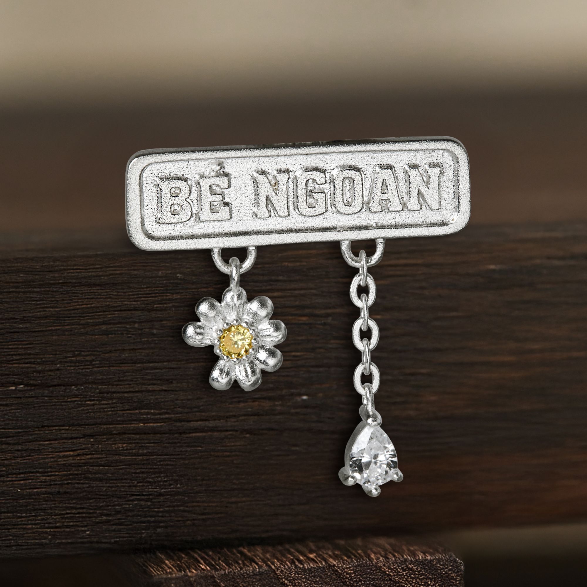 Charm Kính Bạc 925 Hoa Bé Ngoan - VKC13