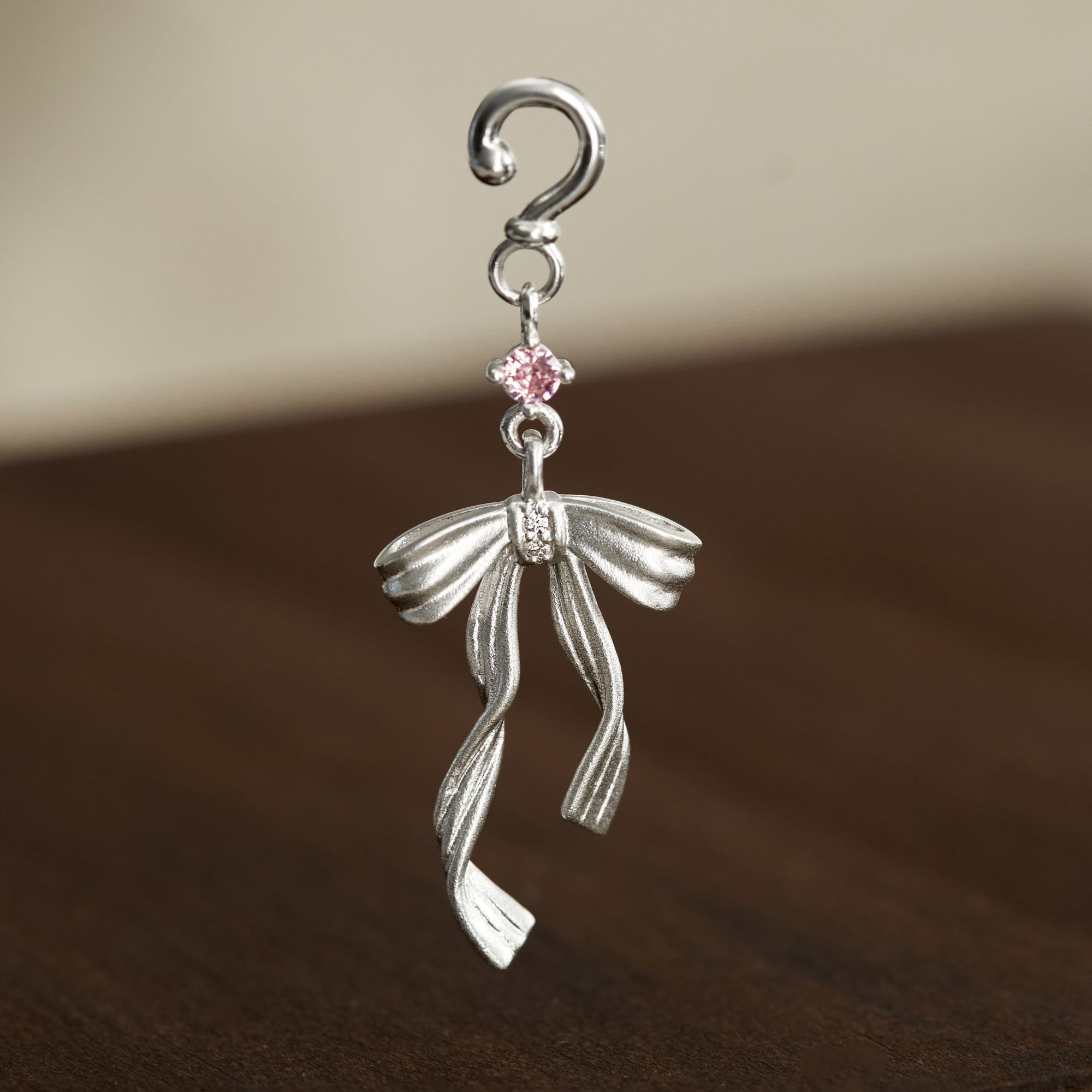 Charm Kính Bạc 925 Nơ Dài - Elegant Bow - VKC05