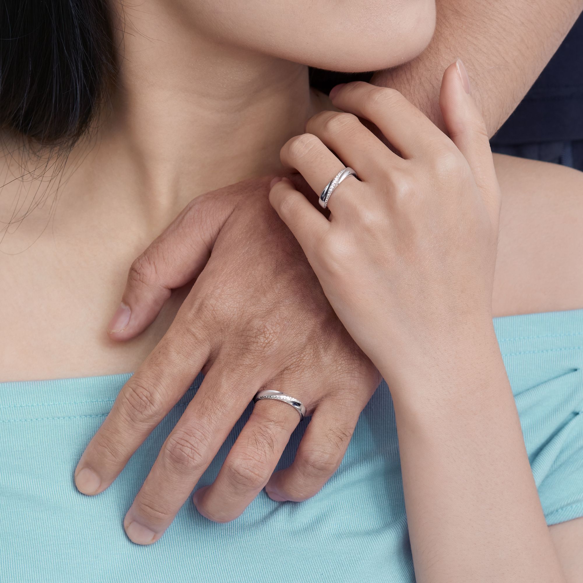 (Một Cặp) Nhẫn Đôi Bạc 925 Freesize Tình Yêu Symbols Of Love - VYR03 & VYR04