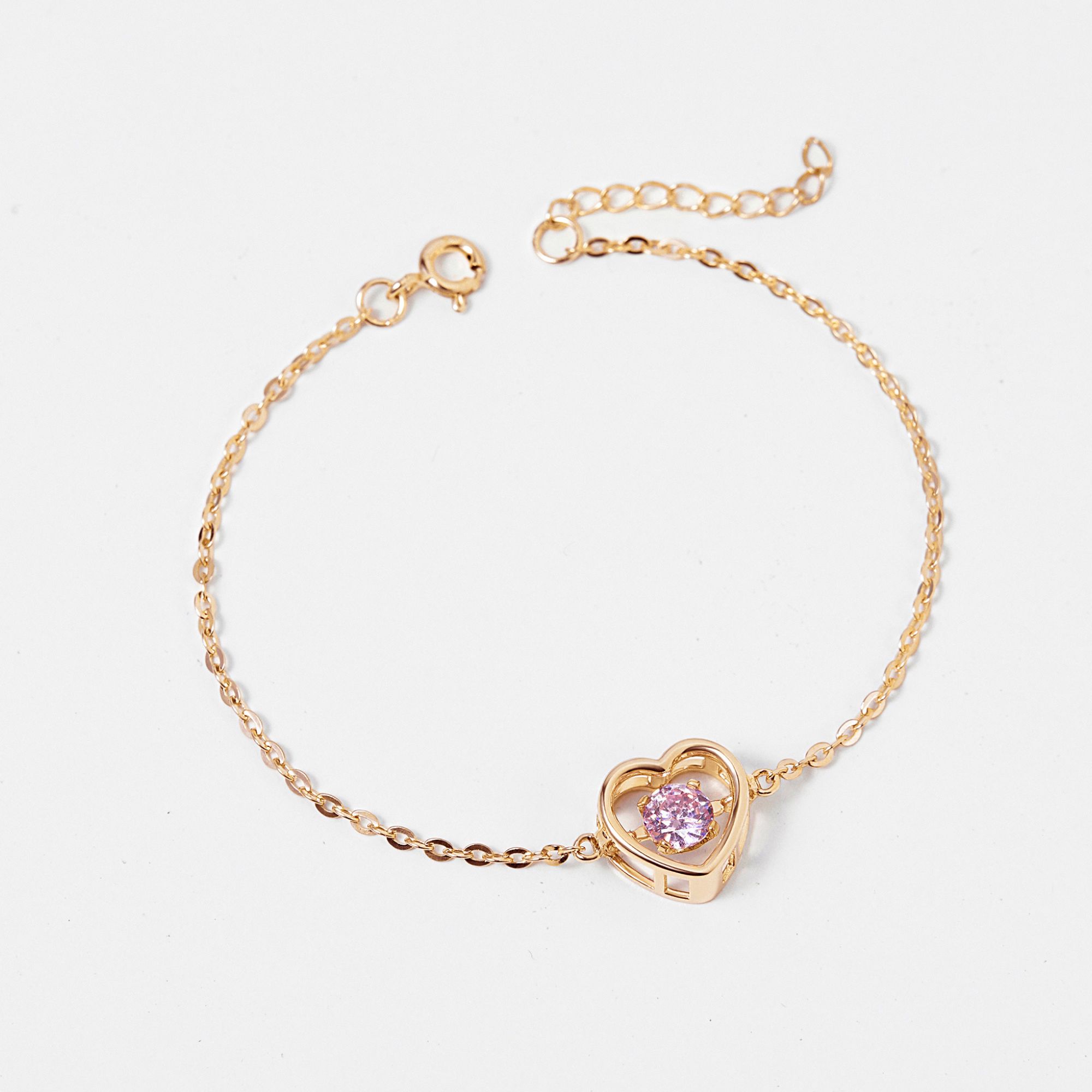 Vòng Tay Bạc 925 Trái Tim Đá Nhảy Bling Heart - VYB56