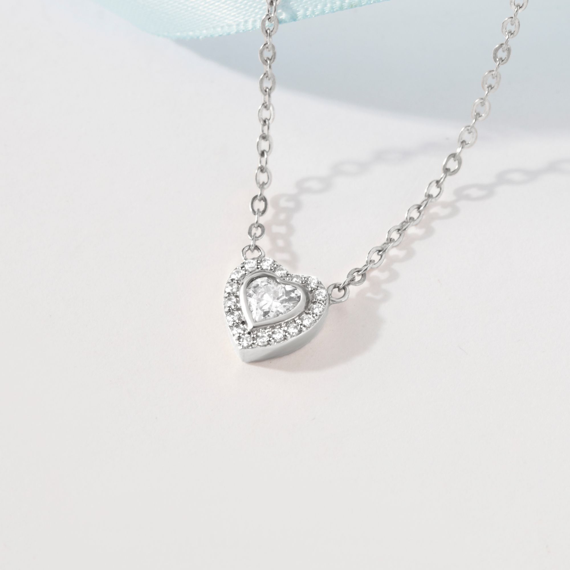 Dây Chuyền Bạc 925 Trái Tim Đính Đá Crystal Heart - VYN46