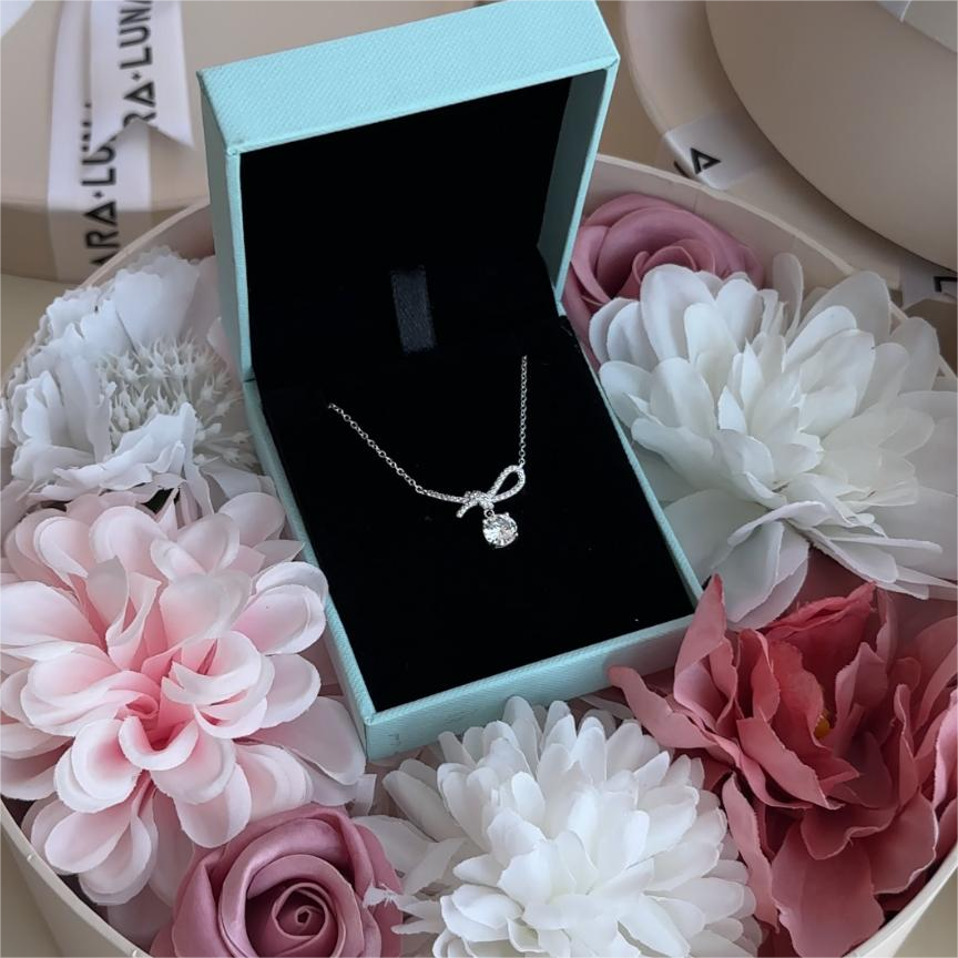 Dây Chuyền Bạc 925 Nơ Đính Đá Bow Tie Necklace - VCN511