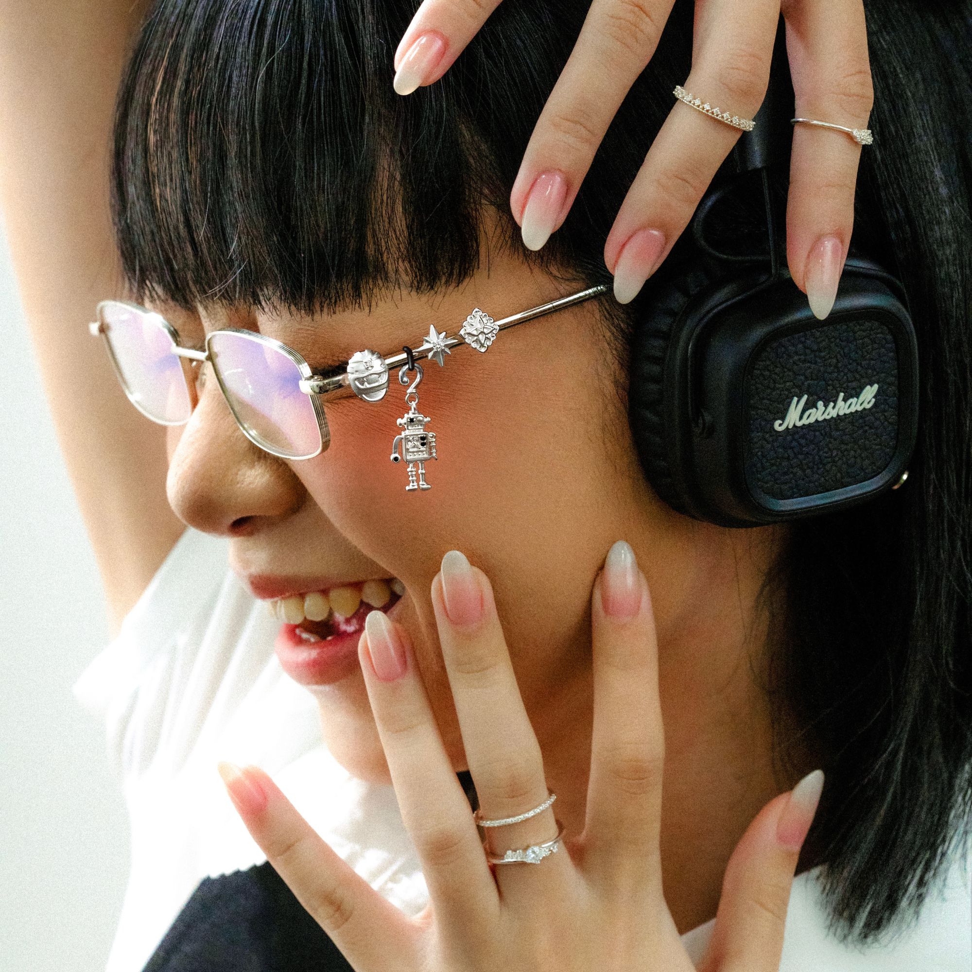 Charm Kính Bạc 925 Bông Hoa Bé Ngoan - Flower Gem - VKC10