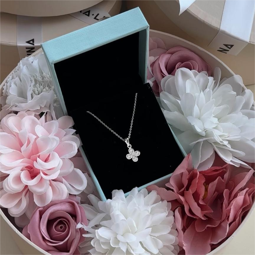 Dây Chuyền Bạc 925 Cỏ 4 Lá Đính Đá - 4 Leaf Clover - VYN50