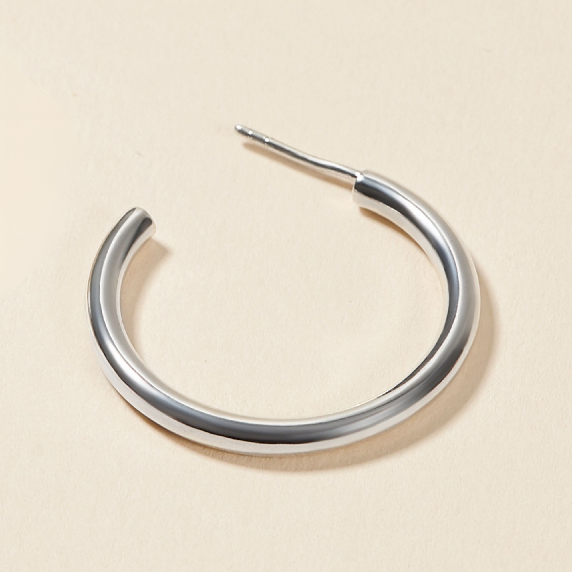 (1 Cái) Khuyên Tai Tròn Hoop Bạc 925 Open Hoop Earrings - BE08