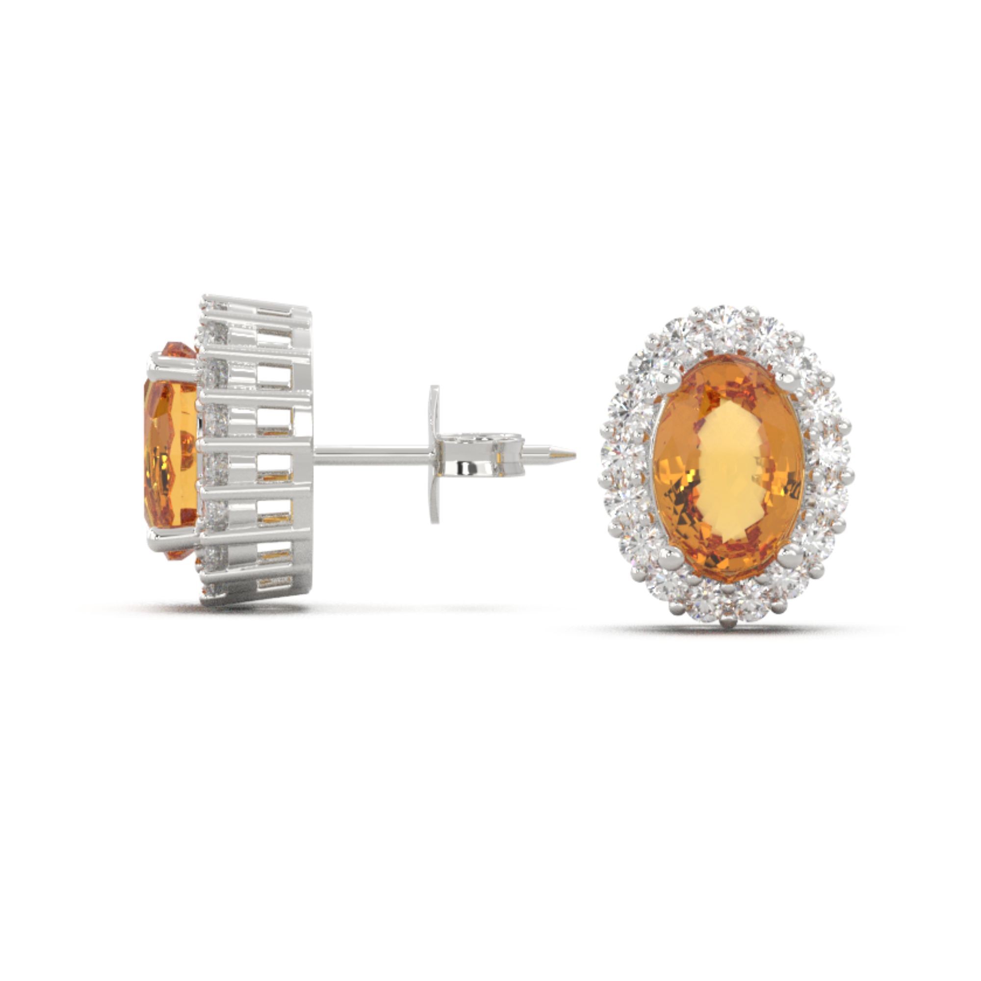Bông Tai Đá Quý Citrine Vàng - VHE01-01