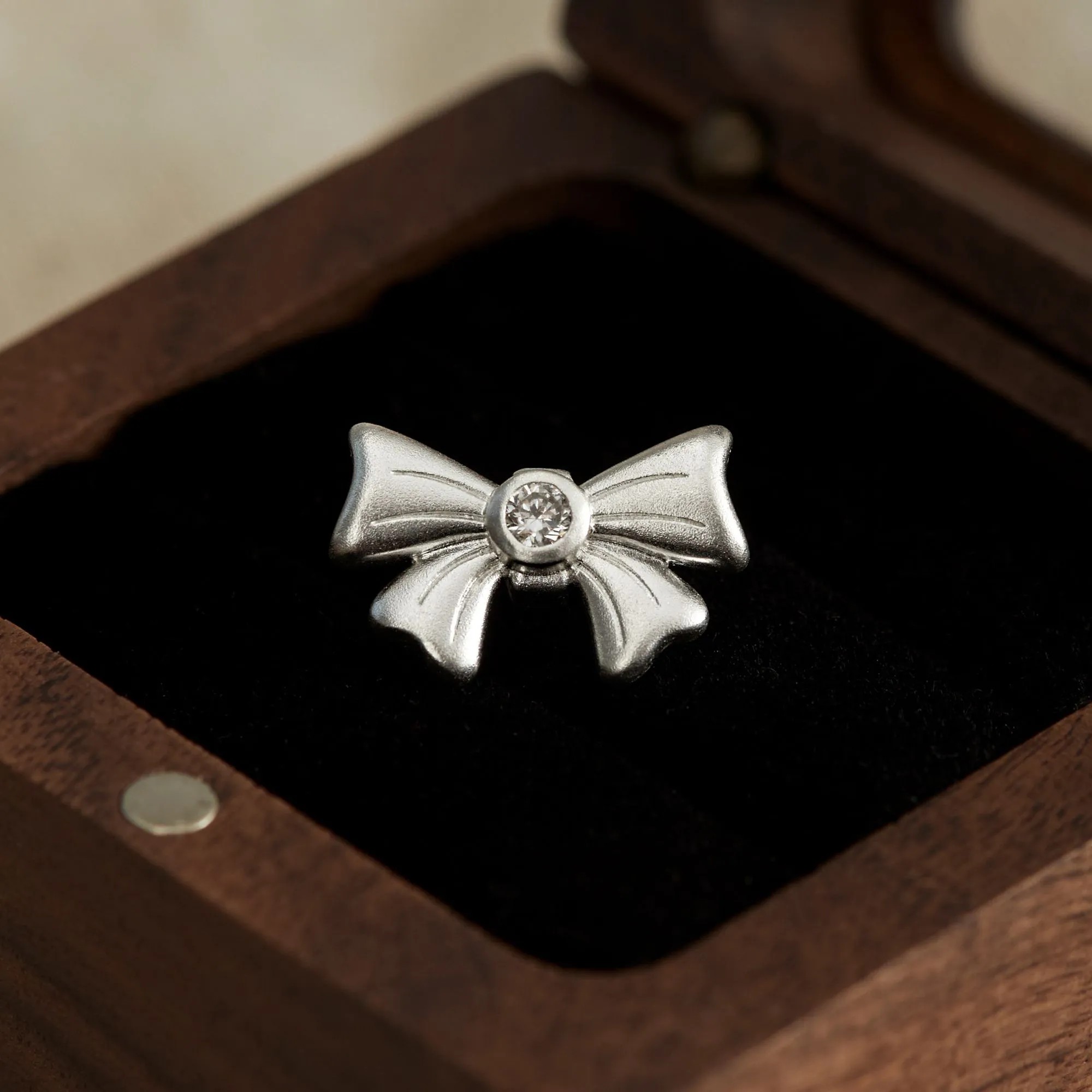 Charm Kính Bạc 925 Nơ nhỏ -  Tiny Bow - VKC16