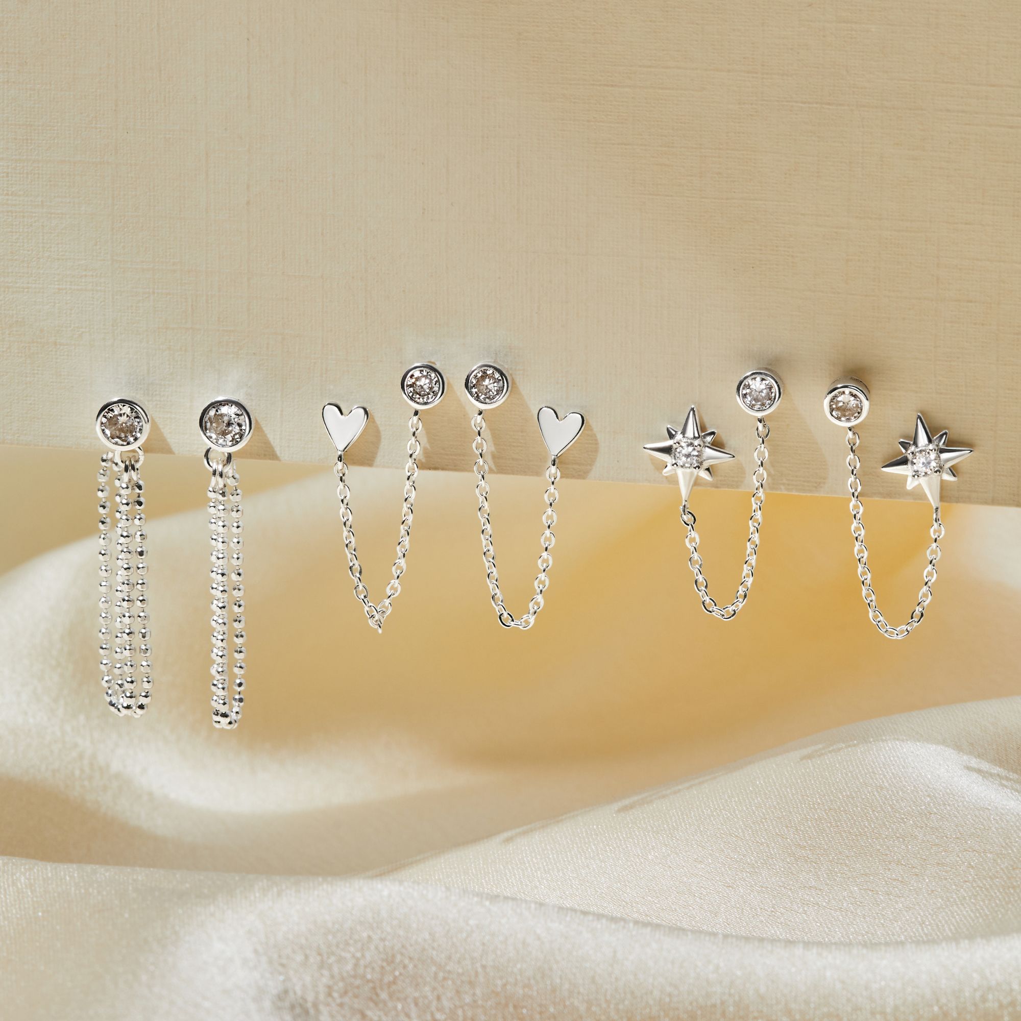Khuyên Tai Dây Xích Các Mẫu - Khuyên Tai Đính Đá Phối Dây Xích - Collection Chain Earring