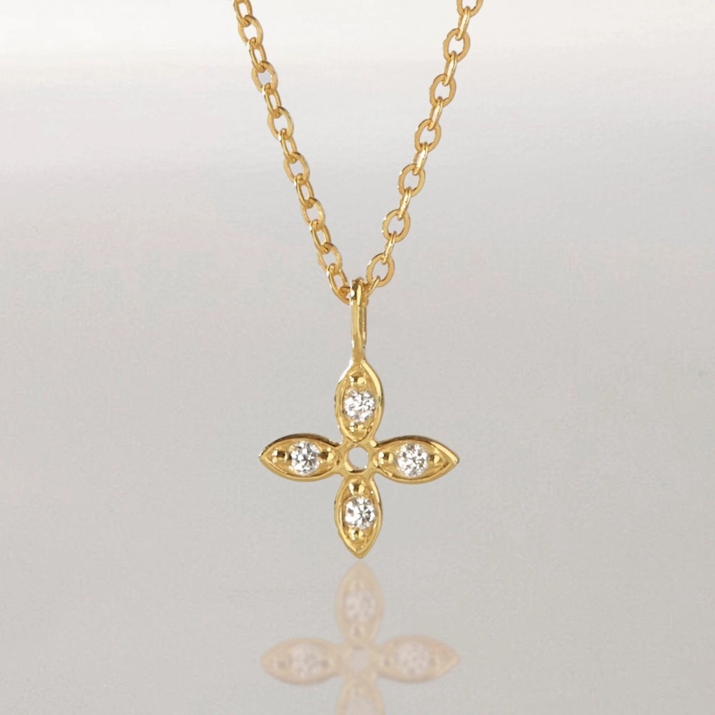 Dây Chuyền Bạc 925 Cỏ 4 Lá May Mắn - Tiny 4 Leaf Clover - VGN21