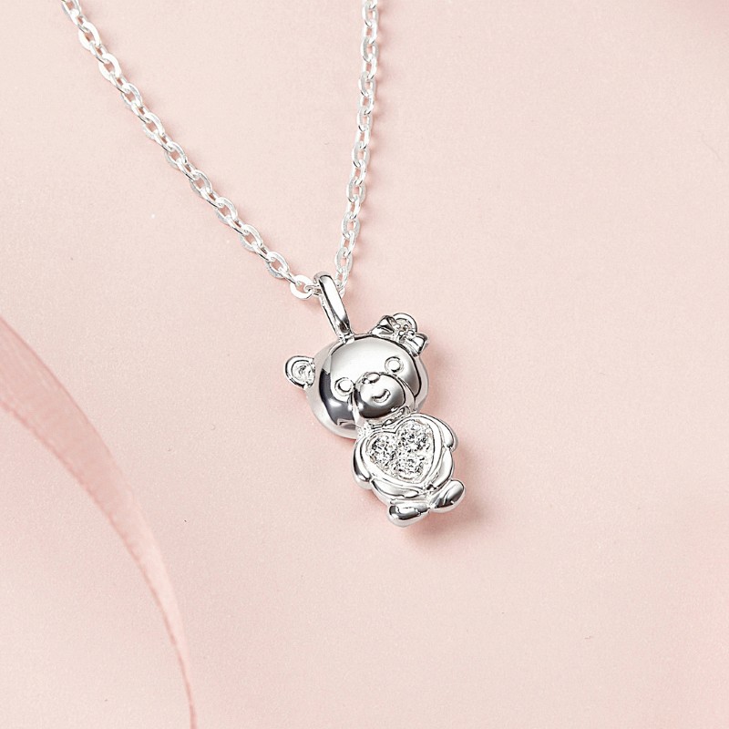 Dây Chuyền Bạc 925 Hình Gấu Dễ Thương Đính Đá Pretty Bear - VYN56