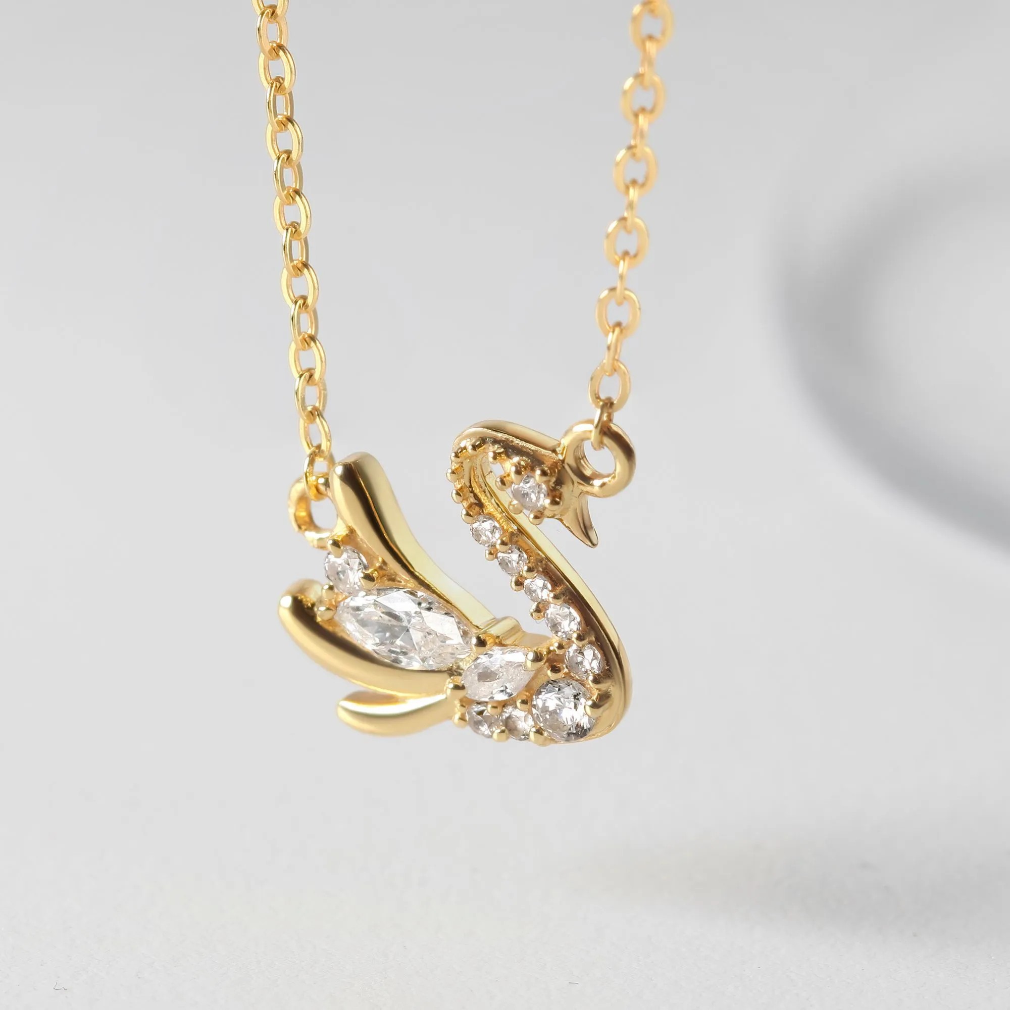 Dây Chuyền Bạc 925 Hình Thiên Nga Nhỏ Đính Đá - Tiny Pretty Swan - VGN19