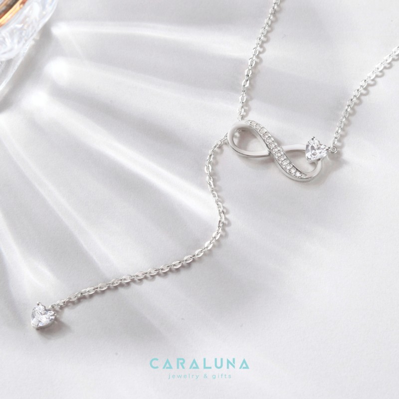 Dây Chuyền Bạc 925 Lariat Vô Cực Đính Đá Mãi Yêu - Forever Love - VYN22