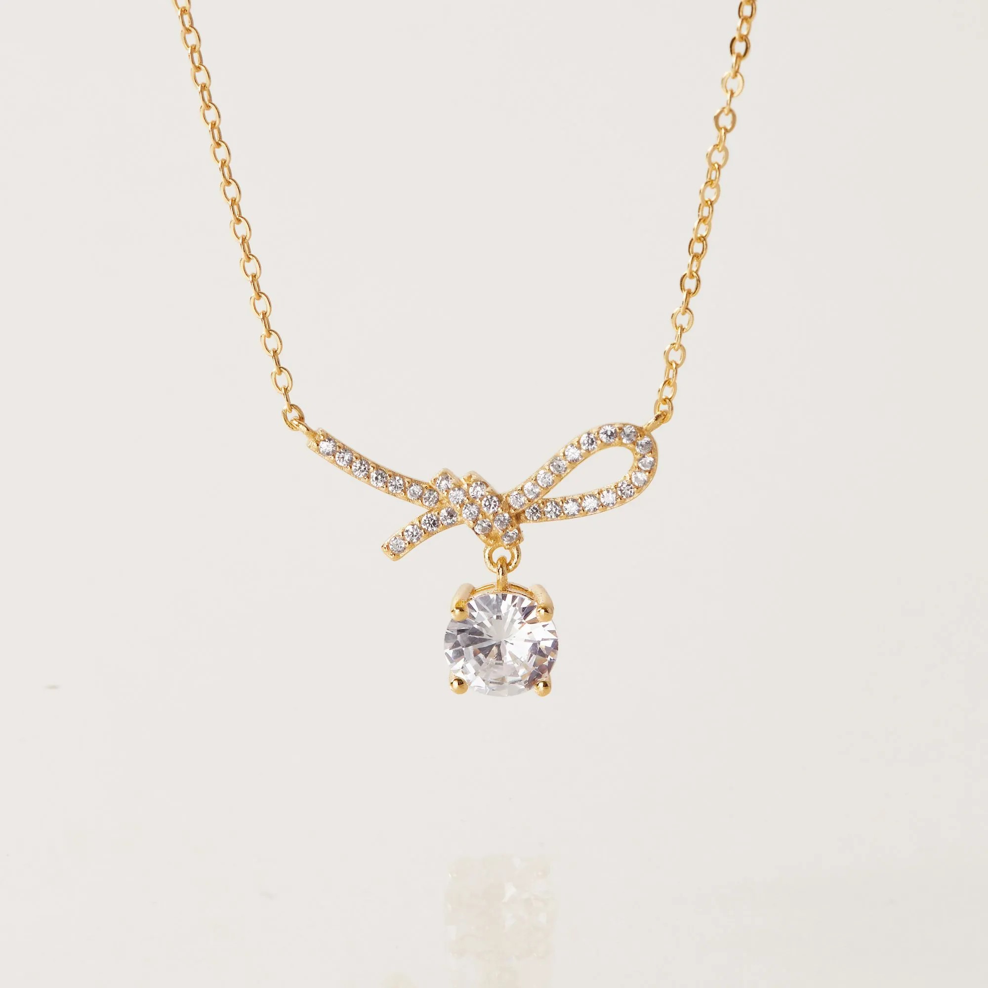 Dây Chuyền Bạc 925 Nơ Đính Đá Bow Tie Necklace - VCN511