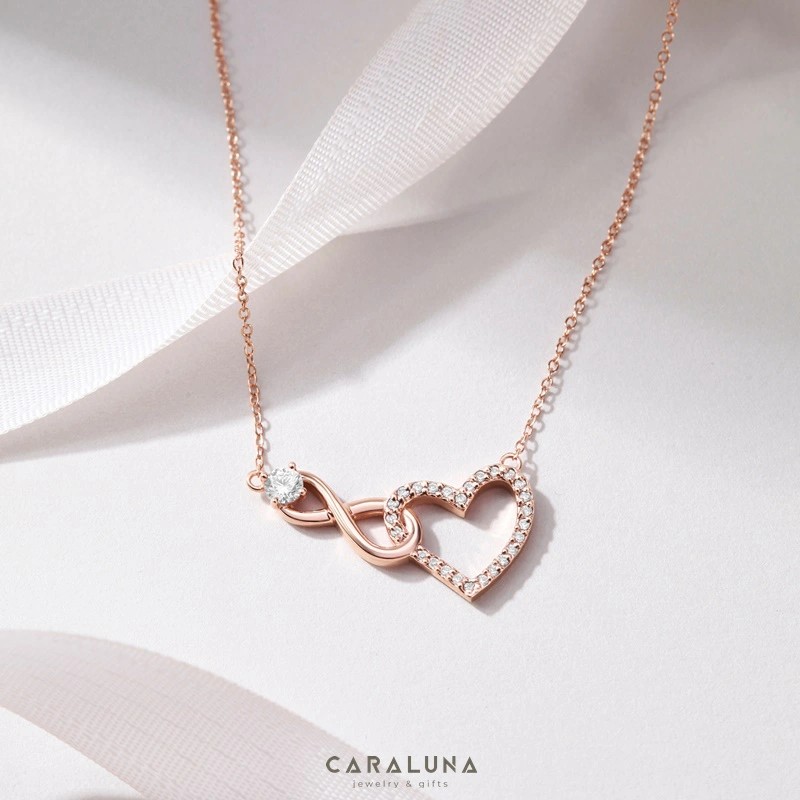 Dây Chuyền Bạc 925 Infinite Love Đính Đá Trái Tim Vô Cực - VYN11